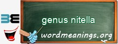 WordMeaning blackboard for genus nitella